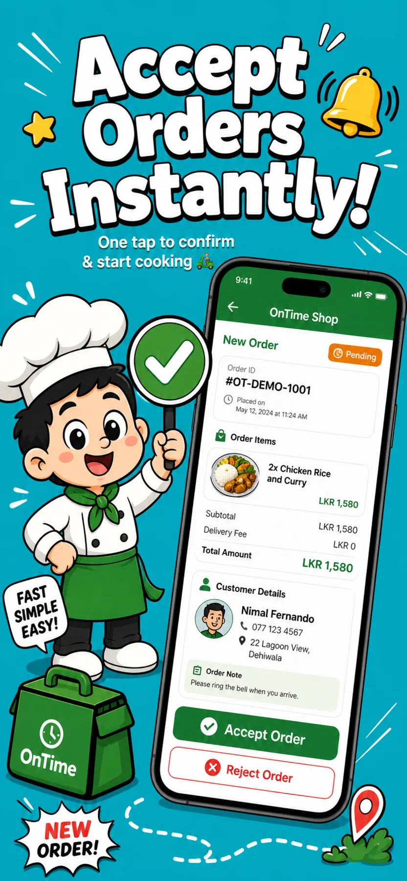OnTime Shop order management app